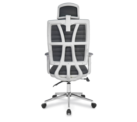 Jumbo Beyaz Gövde Deri Döşemeli Çalışma Koltuk